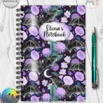 19611 bats floral personalised notebook 1