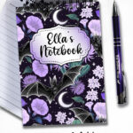 19611 bats floral personalised notebook 2