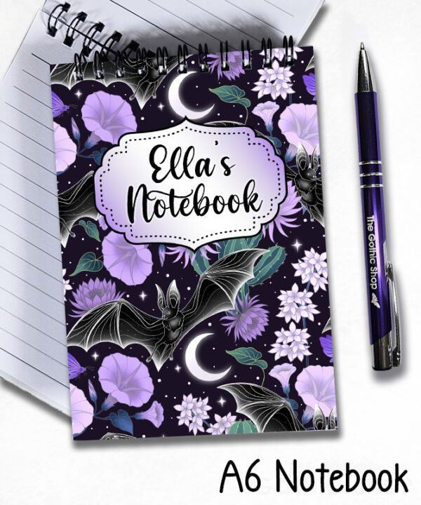 19611 bats floral personalised notebook 2