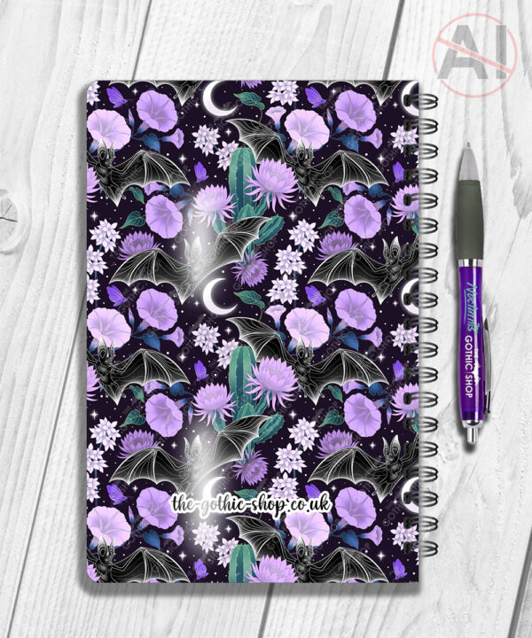 19611 bats floral personalised notebook 3