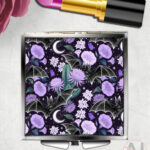 19614 bats floral personalised compact mirror 1