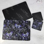 mystic forest moths & mushrooms witchy gothic placemat / coaster