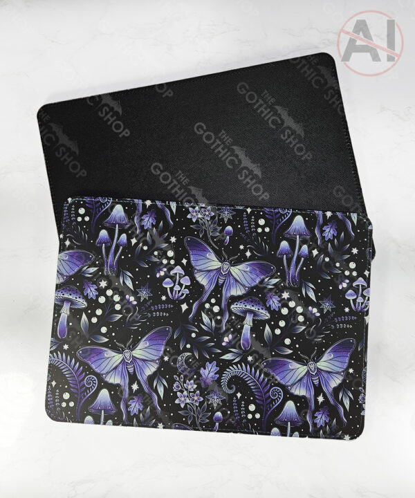 mystic forest moths & mushrooms witchy gothic placemat / coaster