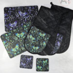 mystic forest moths & mushrooms witchy gothic placemat / coaster