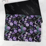 bats & lilac purple blooms gothic placemat / coaster