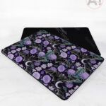 bats & lilac purple blooms gothic placemat / coaster