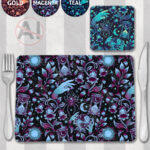 19625 cosmic floral witchy placemat coaster 1