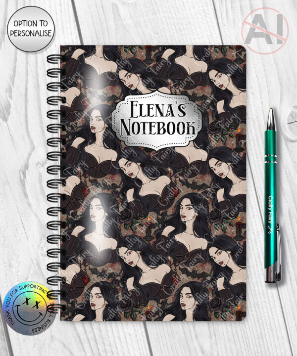 19633 vampire gothic lady a5 notebook 2