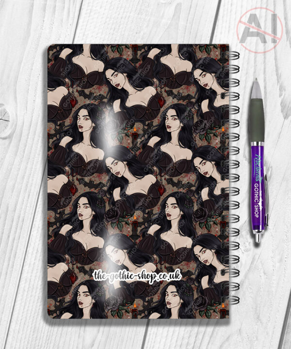 19633 vampire gothic lady a5 notebook 3