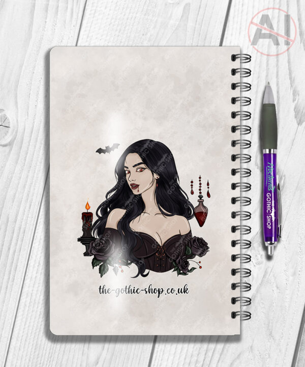 19633 vampire gothic lady a5 notebook 5