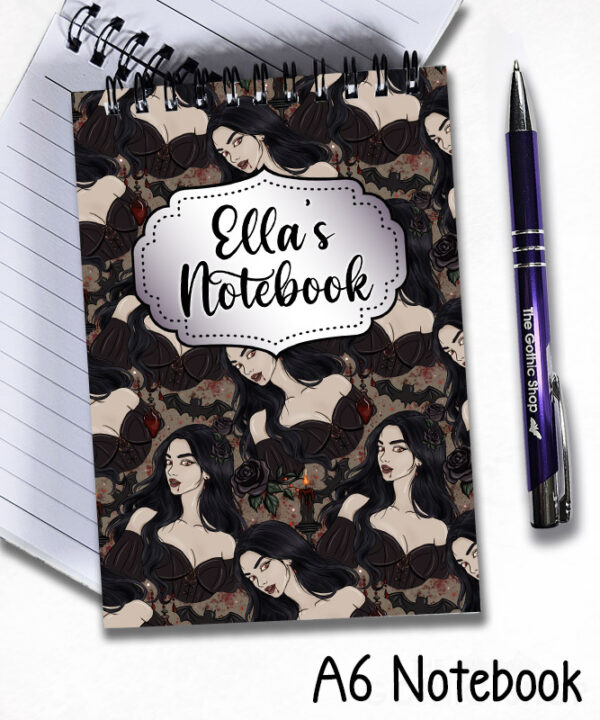 19633 vampire gothic lady a5 notebook 6