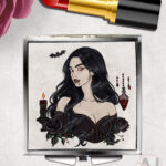 19635 vampire gothic lady compact mirror 1