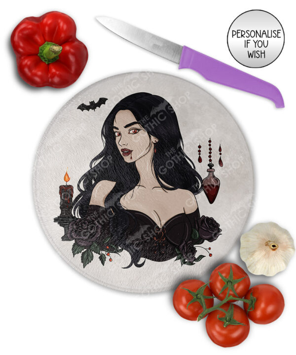 19636 vampire gothic lady chopping board 2
