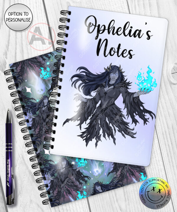 19654 personalised wraithe ghost gothic a5 notebook 3