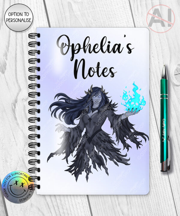 19654 personalised wraithe ghost gothic a5 notebook 4