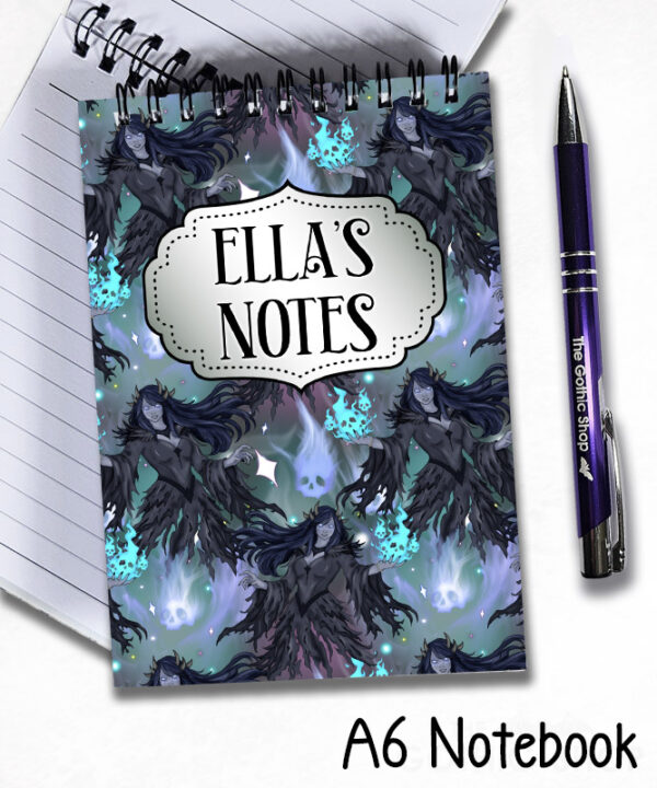 19654 personalised wraithe ghost gothic a6 notebook 6