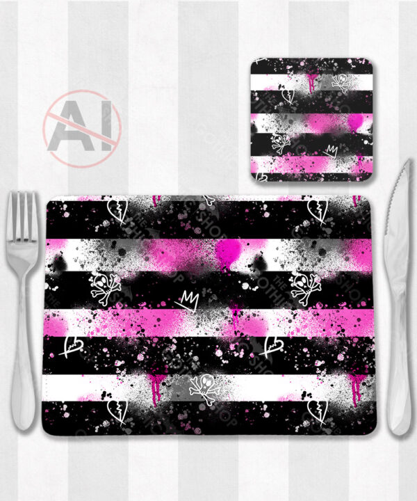 19678 grunge stripe gothic place mat 1