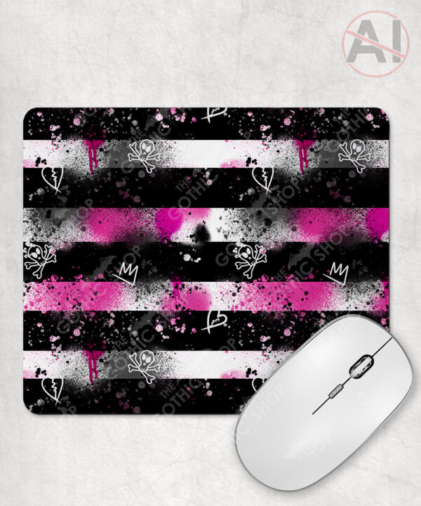 19679 grunge stripe gothic mouse mat 1