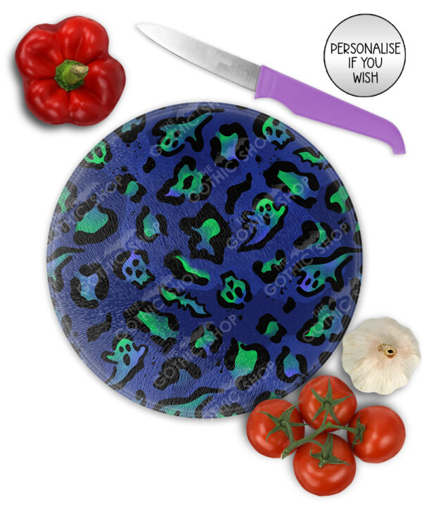 19683 death leopard gothic glass chopping board 3