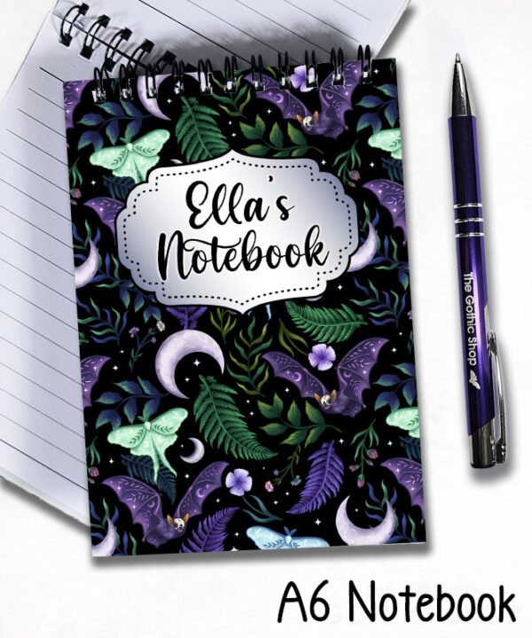 19690 personalised bats gothic a6 notebook 3