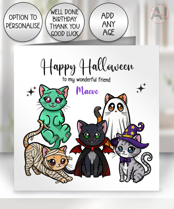 19697 cats gothic halloween birthday card 2