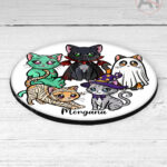 19698 spooky cats gothic halloween coaster 1