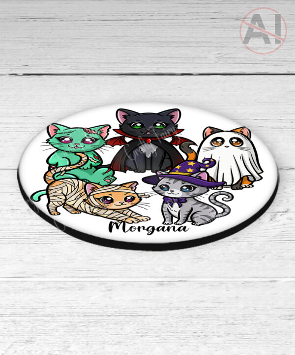 19698 spooky cats gothic halloween coaster 1