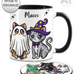 19698 spooky cats gothic halloween mug coaster 1