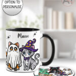 19698 spooky cats gothic halloween mug coaster 2