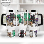 kittyween spooky cats gothic halloween large 40oz insulated tumbler with handle option to personalise