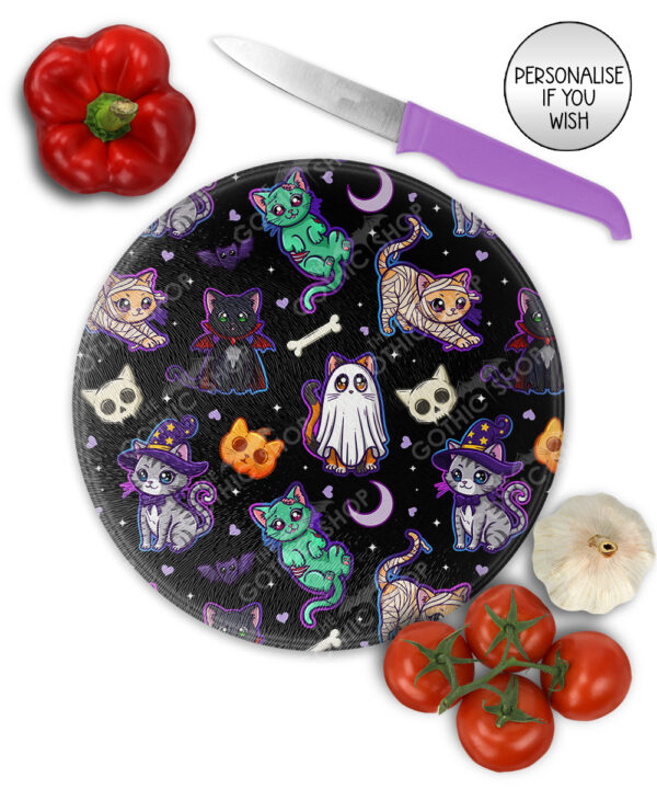 19702 spooky cats gothic halloween chopping board 2