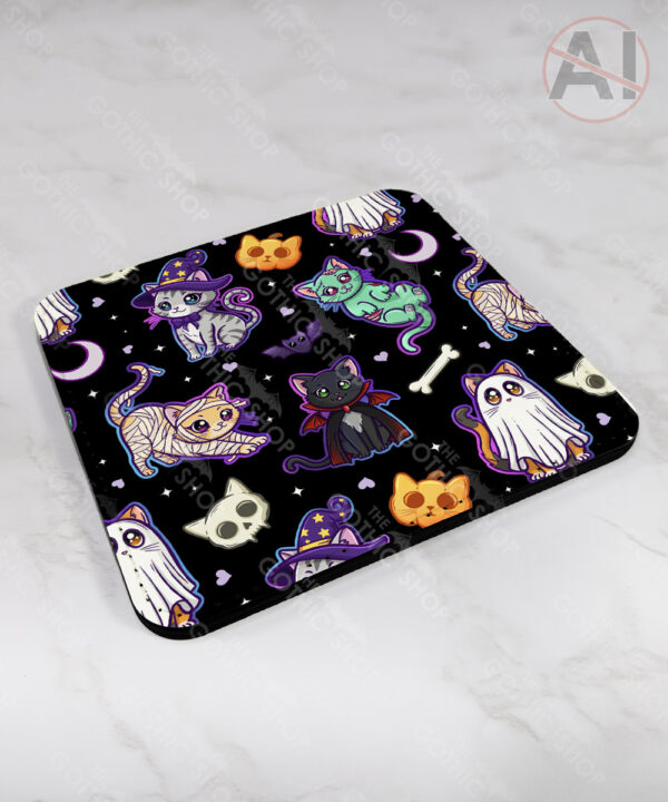 19703 spooky cats gothic halloween coaster 2