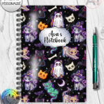 19705 spooky cats gothic halloween a5 notebook 1