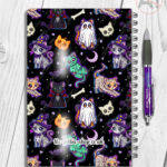 19705 spooky cats gothic halloween a5 notebook 2