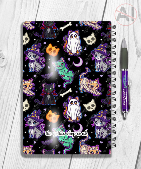 19705 spooky cats gothic halloween a5 notebook 2