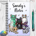 19705 spooky cats gothic halloween a5 notebook 3