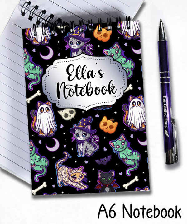 19705 spooky cats gothic halloween a5 notebook 5