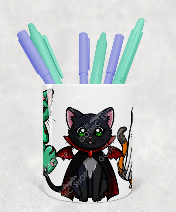 19707 spooky cats gothic halloween pen pot 2
