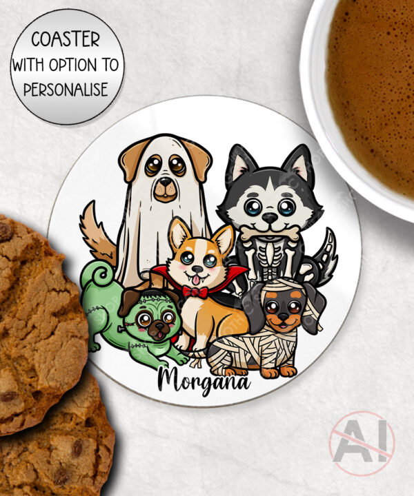 19718 personalised halloween dogs coaster 1