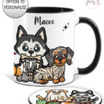 19718 personalised halloween dogs mug coaster 1