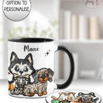 19718 personalised halloween dogs mug coaster 2