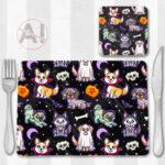 19722 personalised halloween dogs placemat coaster 1