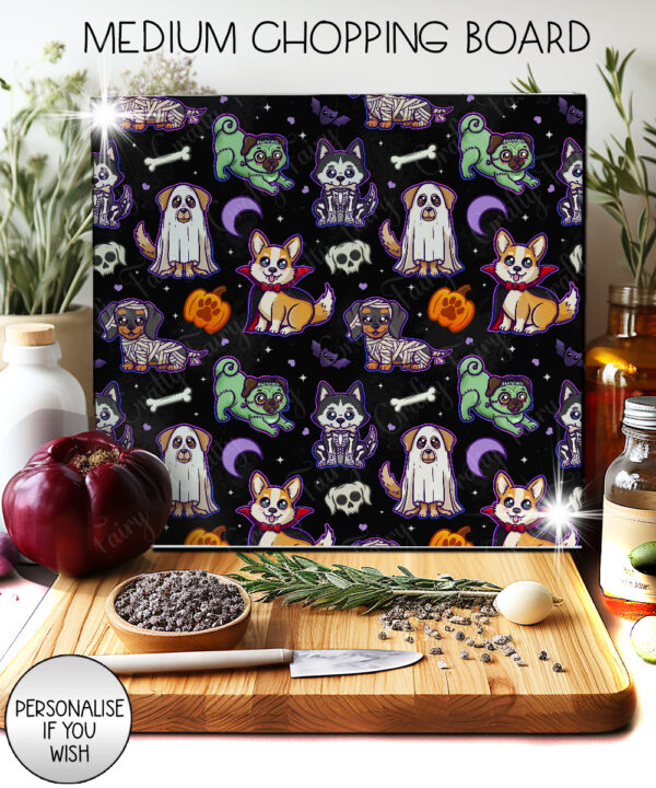19723 personalised halloween dogs chopping board 2