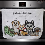 19724 personalised halloween dogs kitchen towel 1