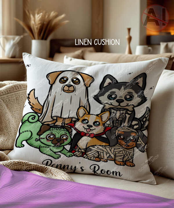 19725 personalised halloween dogs cushion 2