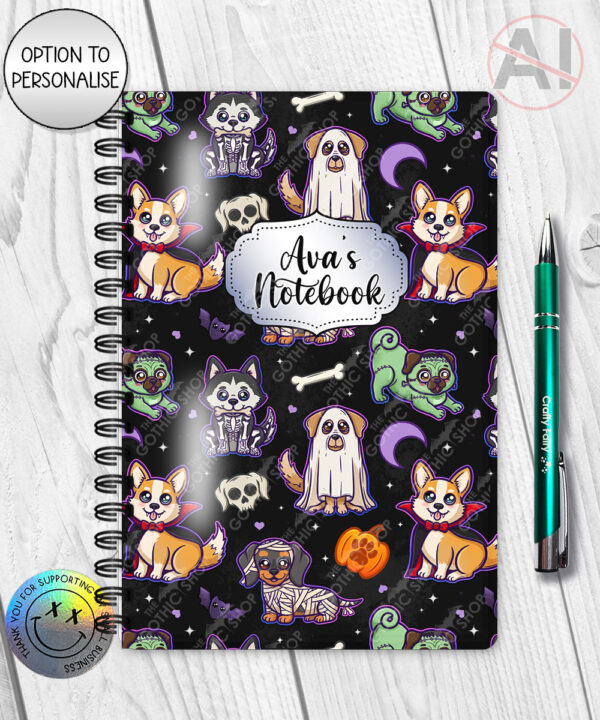 19726 personalised halloween dogs a5 notebook 1