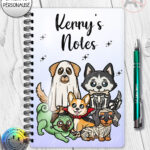 19726 personalised halloween dogs a5 notebook 5