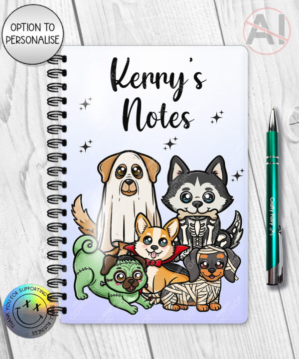 19726 personalised halloween dogs a5 notebook 5