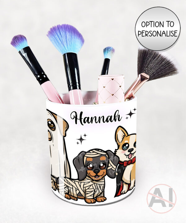 19727 personalised halloween dogs brush pot 2