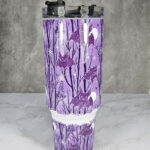 winter bats purple gothic halloween 40oz insulated tumbler with handle
